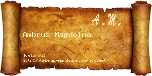 Ambrus Magdolna névjegykártya